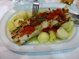 Fish and potatoes at the A Gina Restaurant