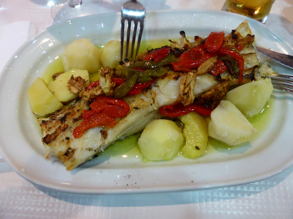 Fish and potatoes at the A Gina Restaurant