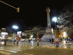 The Rossio Square with the Column of Pedro IV, by night