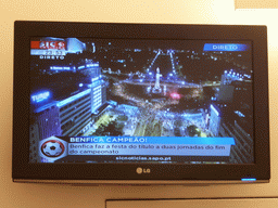 TV with images of the championship of the S.L. Benfica soccer team in our room in the Embaixador Hotel