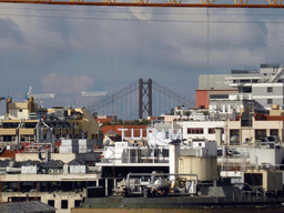 The Ponte 25 de Abril bridge, viewed from the restaurant at the top floor of the Embaixador Hotel