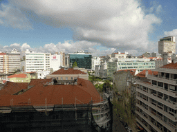 Buildings at the Rua Luciano Cordeiro street, viewed from the restaurant at the top floor of the Embaixador Hotel