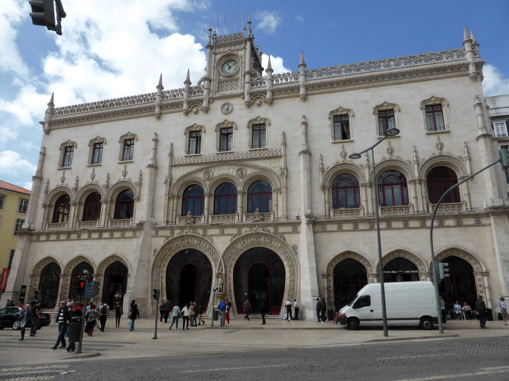 Front of the Rossio Railway Station at the Praça Dom João da Câmara square