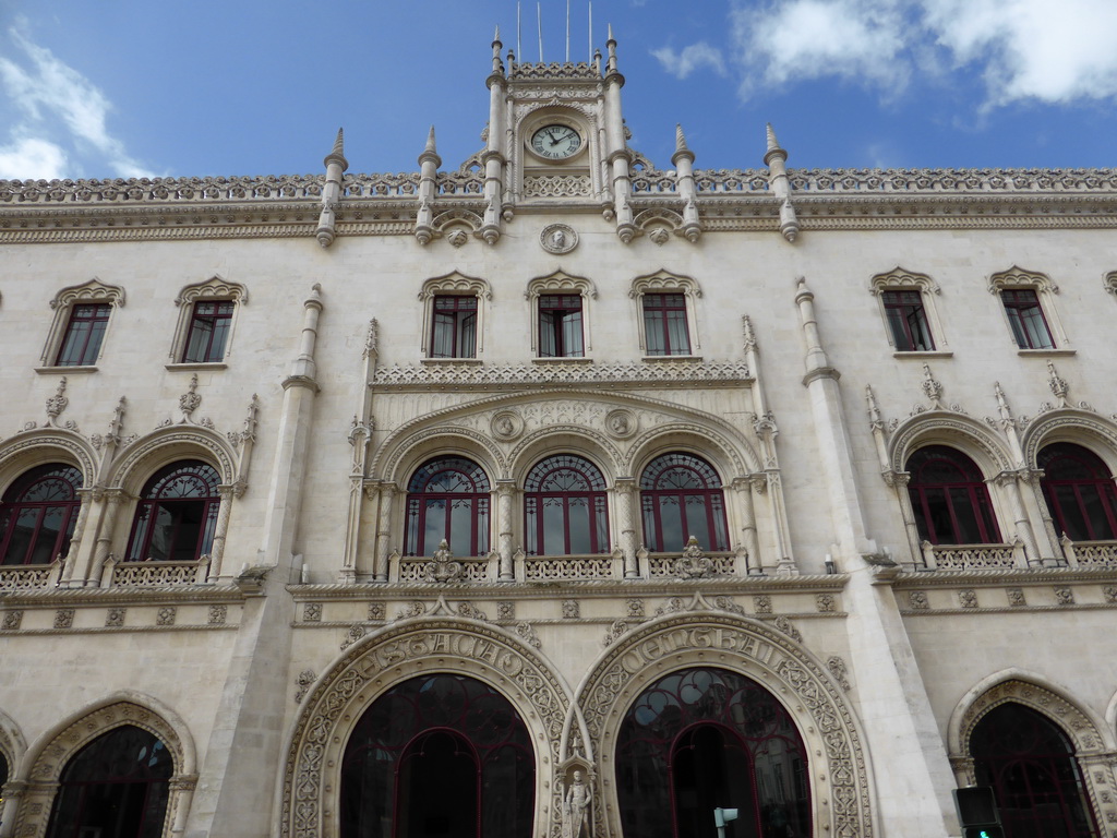 Facade of the Rossio Railway Station at the Praça Dom João da Câmara square