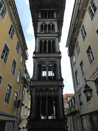 The Elevador de Santa Justa lift at the Rua da Santa Justa street