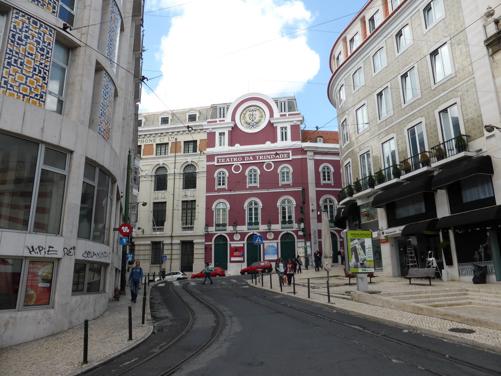 Front of the Teatro da Trindade theatre at the Rua Nova da Trindade street