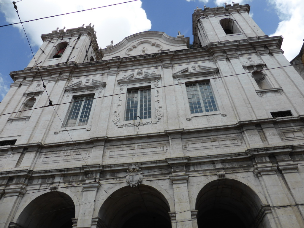 Facade of the Igreja de Santa Catarina church at the Calçada do Combro street