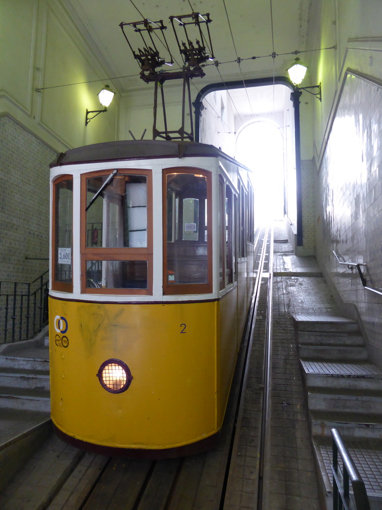 The Bica Funicular at the bottom of the Rua de Bica de Duarte Belo street