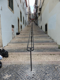 The Calçada da Bica Grande staircase, viewed from the Rua de São Paulo street
