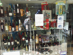 Collection of bottles in the window of the Pastelaria Glacial restaurant at the Rua do Arsenal street