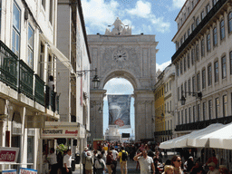 The Rua Augusta street and the north side of the Arco da Rua Augusta arch