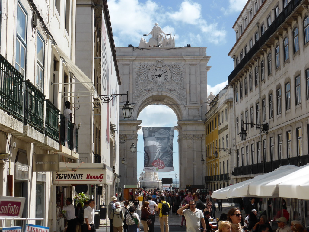 The Rua Augusta street and the north side of the Arco da Rua Augusta arch