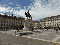 The Praça da Figueira square with an equestrian statue of King John I