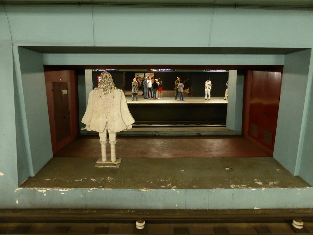 Statue of the Marquess of Pombal at the Marquês de Pombal subway station