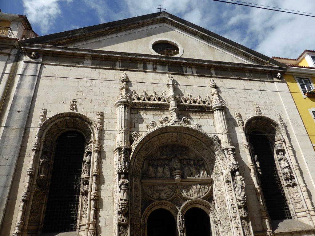 Facade of the Igreja de Nossa Senhora da Conceição Velha church at the Rua da Alfândega street