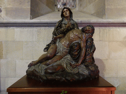 Sculpture `Pieta` at the nave of the Lisbon Cathedral