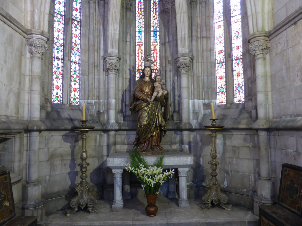 Statue in the central chapel at the back side of the Lisbon Cathedral
