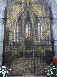 13th century iron railing in front of the central chapel at the back side of the Lisbon Cathedral