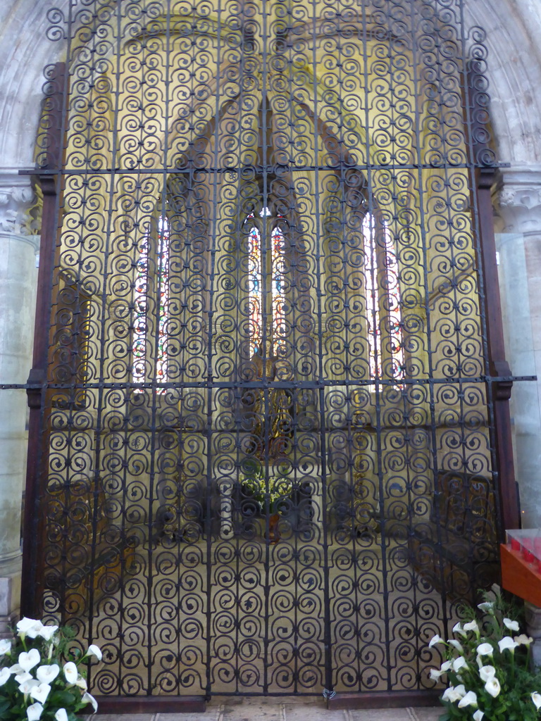 13th century iron railing in front of the central chapel at the back side of the Lisbon Cathedral