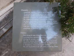 Information on the Cloister of the Lisbon Cathedral