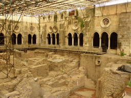 Ruins at the central square of the Cloister of the Lisbon Cathedral