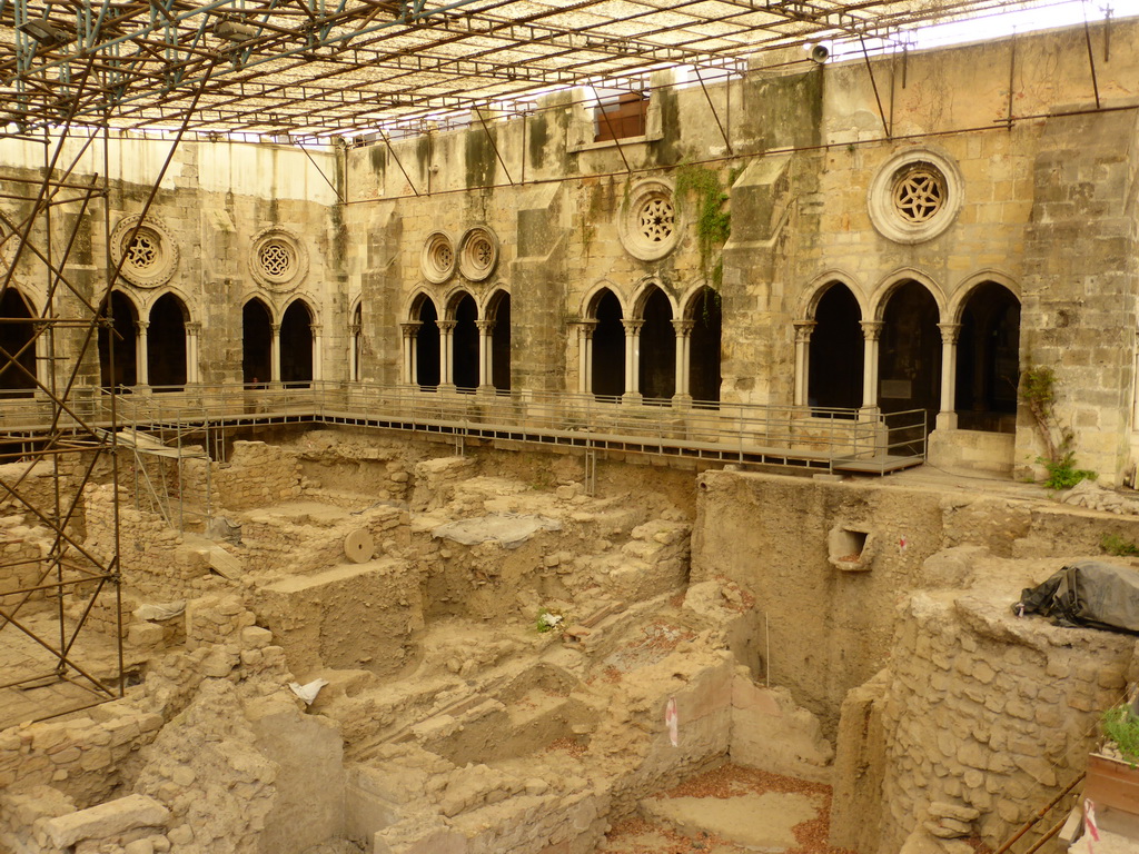 Ruins at the central square of the Cloister of the Lisbon Cathedral