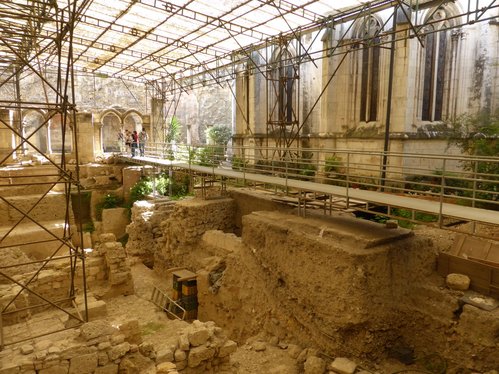 Ruins at the central square of the Cloister of the Lisbon Cathedral