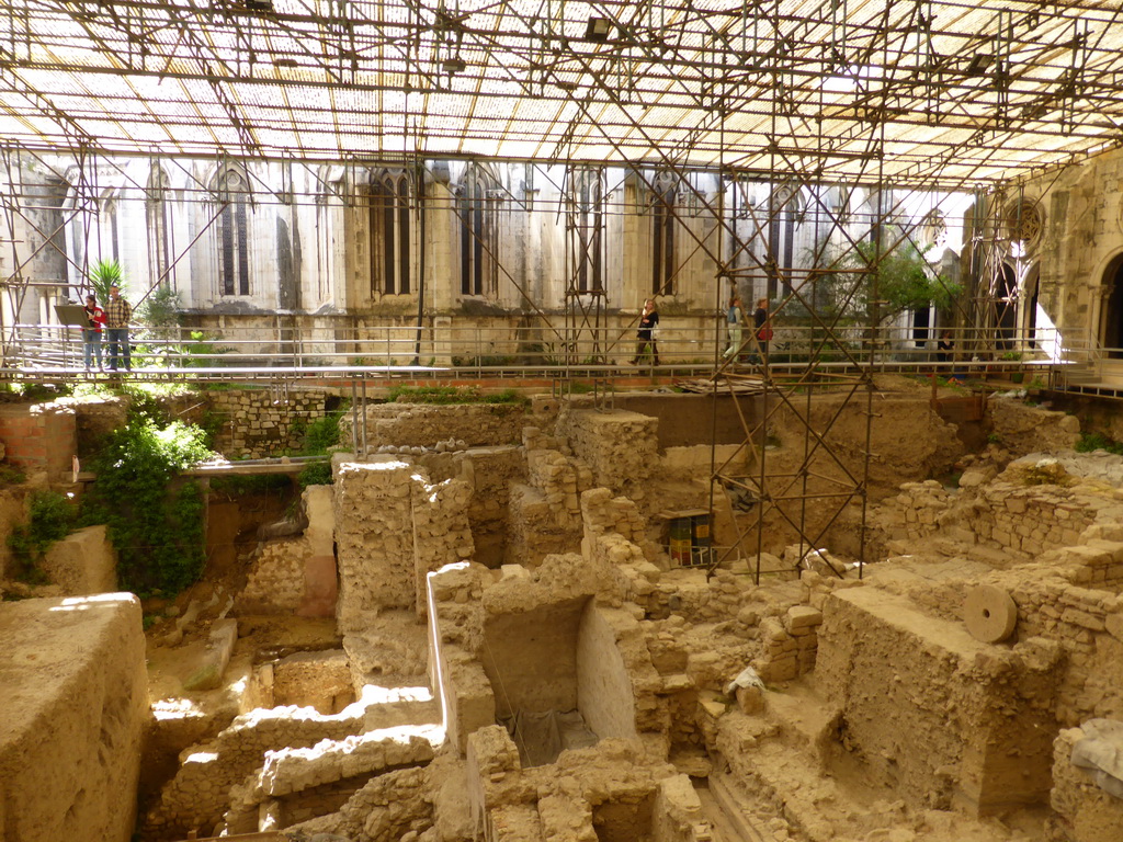 Ruins at the central square of the Cloister of the Lisbon Cathedral