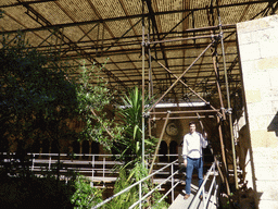 Tim at the walkway at the Cloister of the Lisbon Cathedral