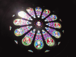 Rose window at the Lisbon Cathedral, viewed from the upper floor