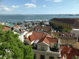 The southeast side of the city with the Rio Tejo river, viewed from the upper floor of the Lisbon Cathedral