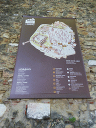 Map of the São Jorge Castle near the entrance gate at the Rua de Santa Cruz do Castelo street