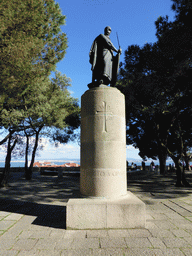 The statue of Afonso Henriques at the Praça d`Armas square at the São Jorge Castle