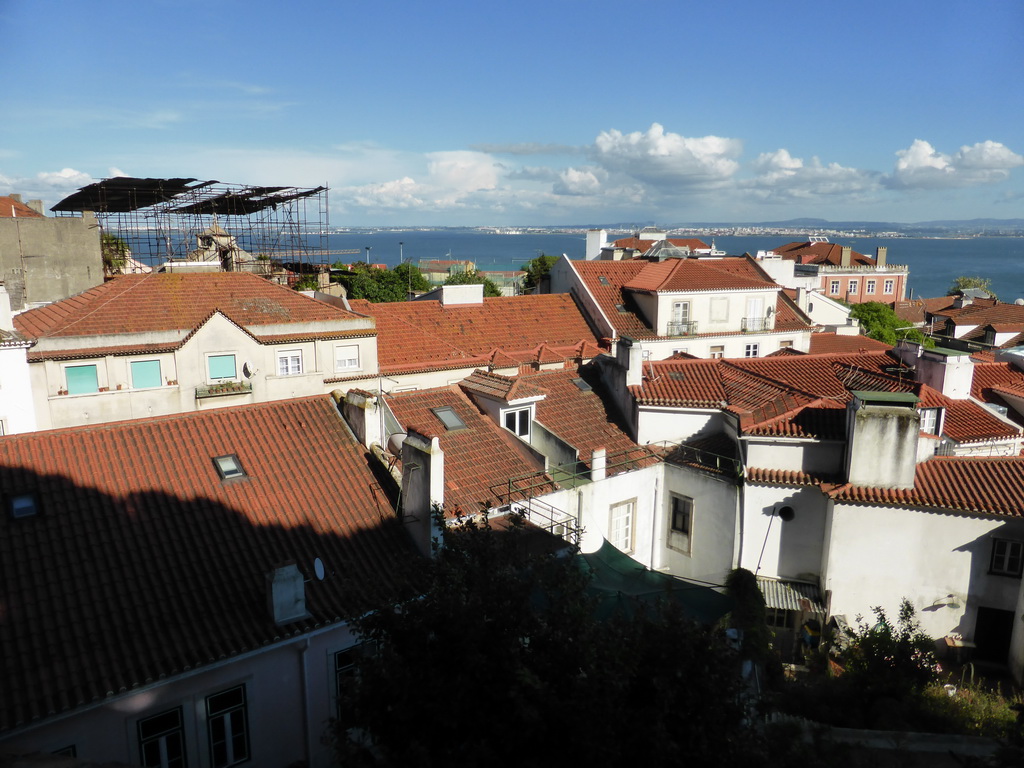 The southeast side of the city with the Rio Tejo river, viewed from the Praça d`Armas square at the São Jorge Castle
