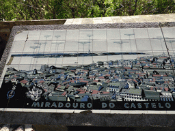 Left half of the explanation on the view from the Praça d`Armas square at the São Jorge Castle