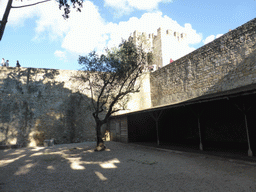 Wooden structure, southern wall and the Tower of Keep of the São Jorge Castle