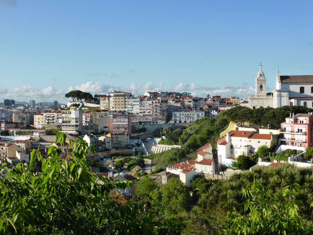 The northeast side of the city with the Igreja da Graça church, viewed from the northeastern wall of the São Jorge Castle
