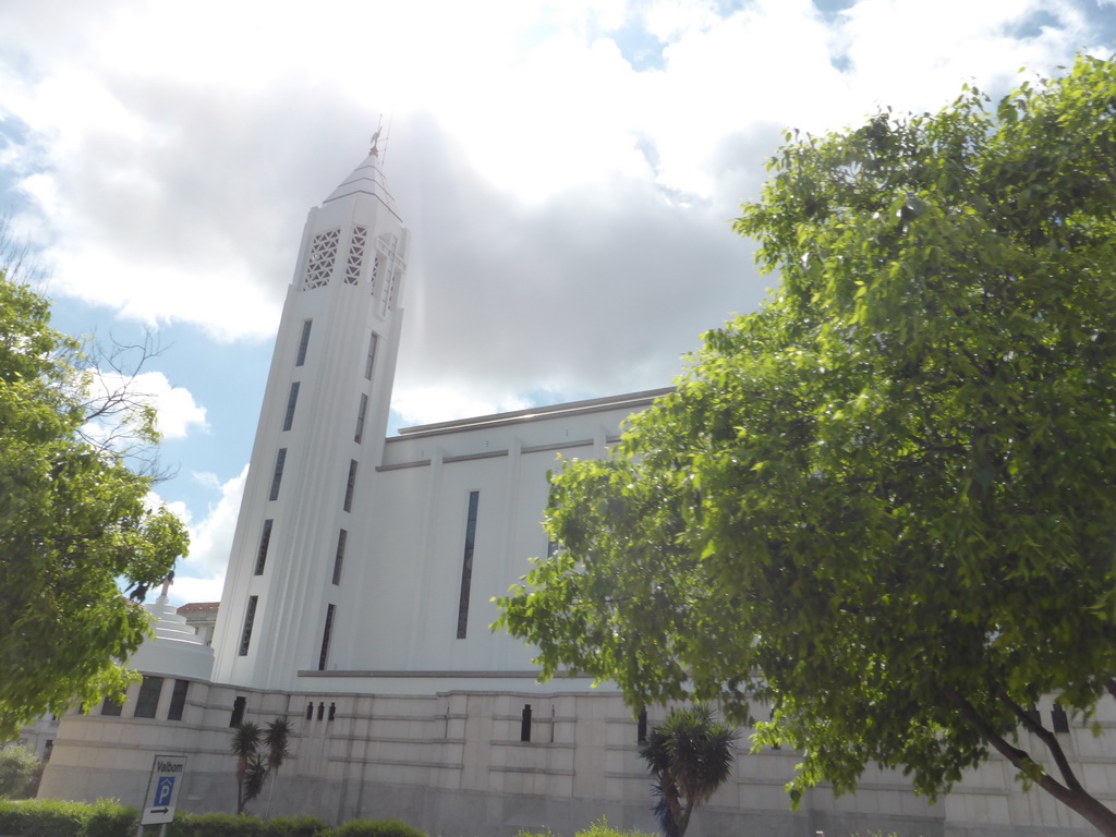 The Igreja de Nossa Senhora do Rosário de Fátima church, viewed from the sightseeing bus