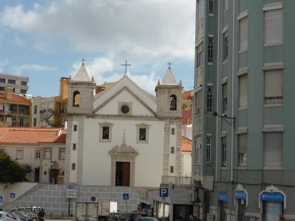 Front of the Igreja de São Sebastião da Pedreira church, viewed from the sightseeing bus