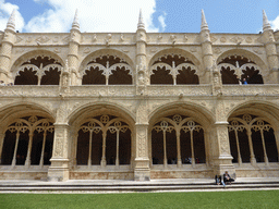 Arches at the higher and lower floor of the Cloister at the Jerónimos Monastery