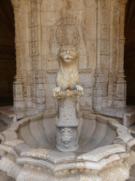 Fountain in one of the corners of the central square of the Cloister at the Jerónimos Monastery