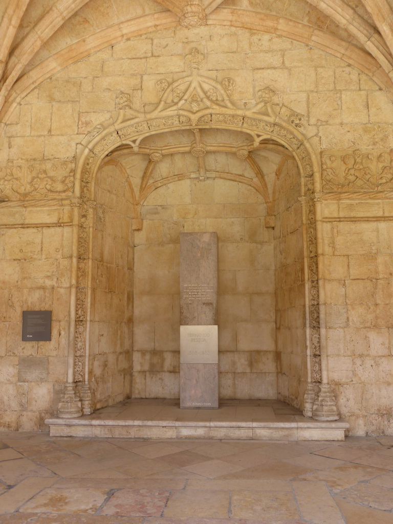 Tomb of Fernando Pessoa at the Cloister at the Jerónimos Monastery