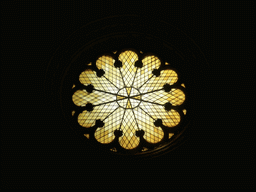 Rose window at the upper floor of the Church of Santa Maria at the Jerónimos Monastery