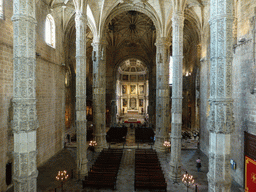 Nave and apse of the Church of Santa Maria at the Jerónimos Monastery, viewed from the upper floor