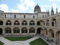 Central square of the Cloister at the Jerónimos Monastery, viewed from the upper floor