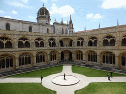 Central square of the Cloister at the Jerónimos Monastery, viewed from the upper floor