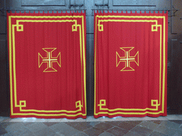 Banners at the gate of the Church of Santa Maria at the Jerónimos Monastery