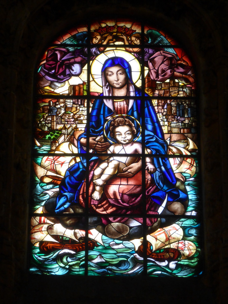 Stained glass window at the Church of Santa Maria at the Jerónimos Monastery