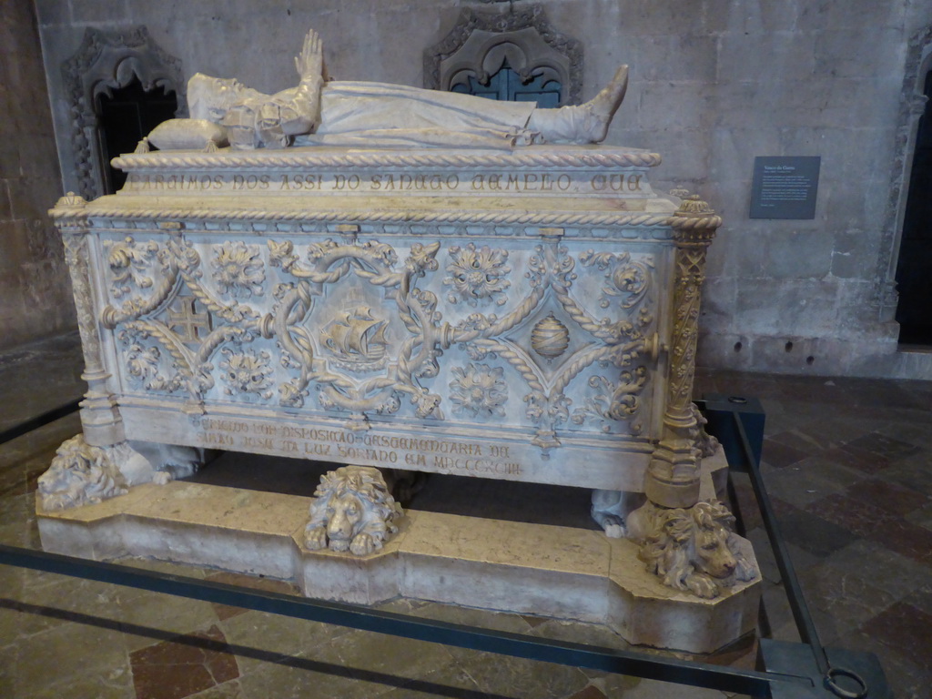 Tomb of Vasco da Gama at the Church of Santa Maria at the Jerónimos Monastery