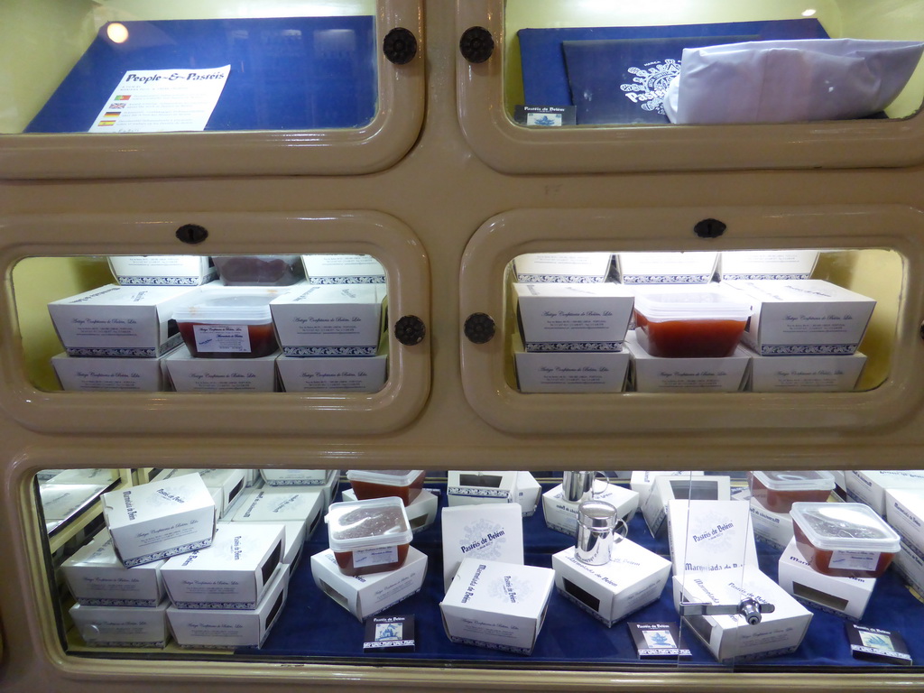 Souvenirs at the Pastéis de Belém restaurant at the Rua Belém street